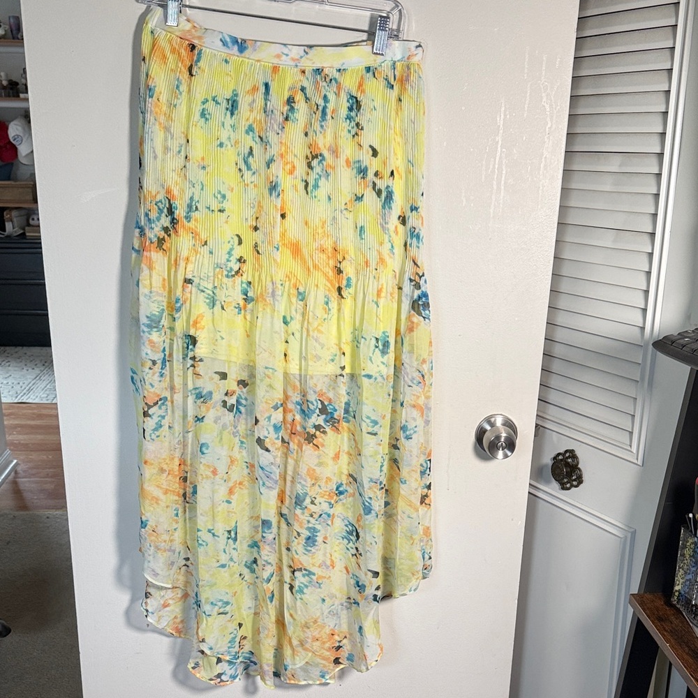 Metaphor Vibrant Yellow and Blue Maxi Skirt